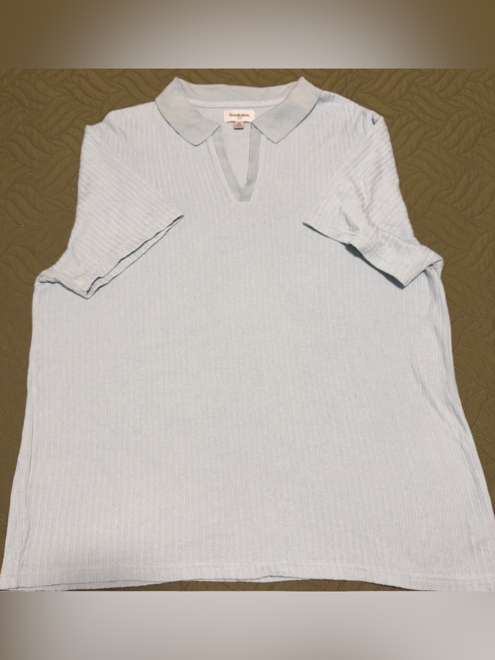 Goodfellow & Co Men’s XL Seafoam Green Ribbed Polo Shirt Short Sleeve